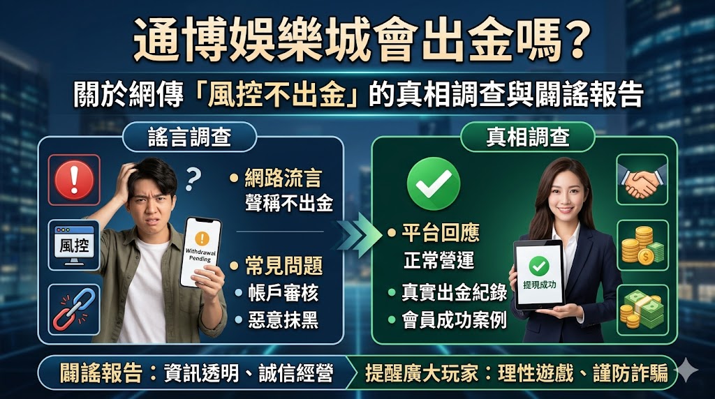 通博娛樂城會出金嗎?關於網傳「風控不出金」的真相調查與闢謠報告