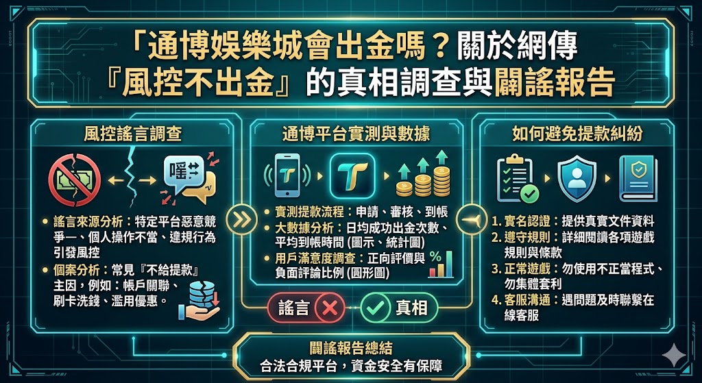 通博娛樂城會出金嗎?關於網傳「風控不出金」的真相調查與闢謠報告